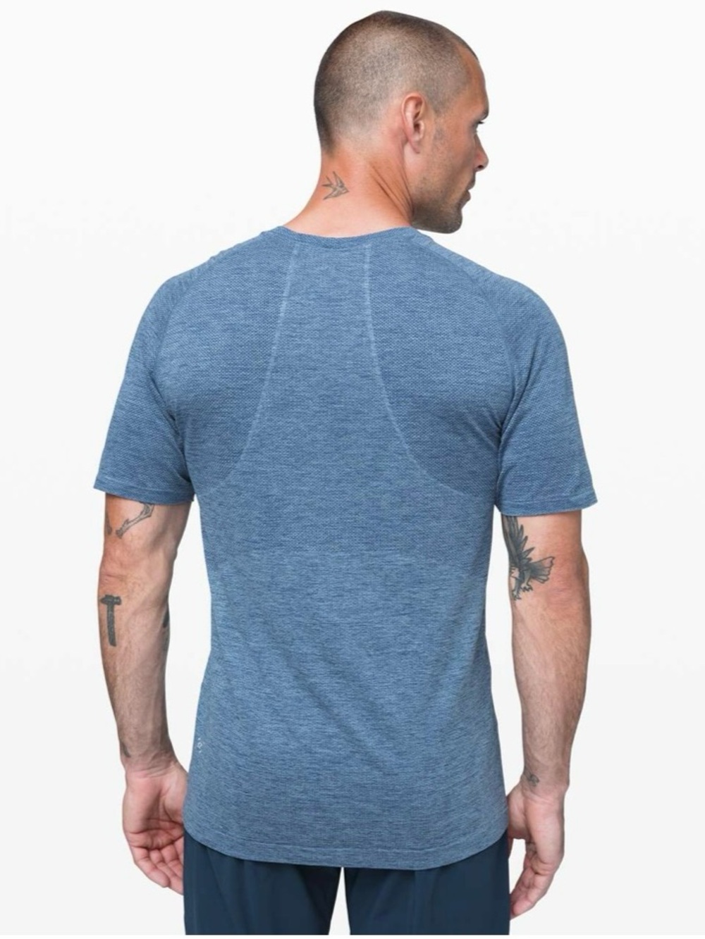 lululemon athletica Men's Heathered Slate Blue Short Sleeve Tee